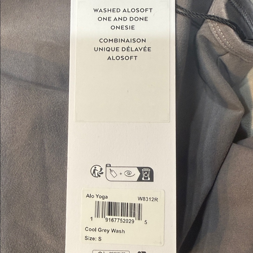 ALO YOGA | ✨NEW✨ Washed Alosoft One And Done Onesie in Cool Grey Wash - Picture 7 of 7